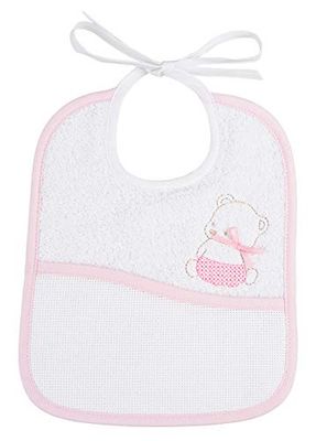 Filet - Bavoir à Broder avec Poche Coloris Blanc, Taille 6 Mois 1 An