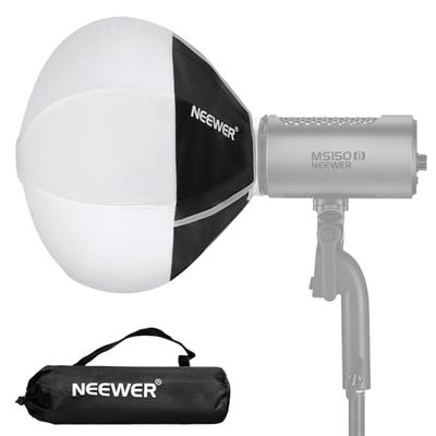 Neewer Soporte de Linterna de 30 cm (no Soporte Bowens), liberación rápida de 360° omnidireccional, difusor de luz, Mini Caja de luz para MS60, MS60B, MS60C, MS150B, luz LED de Estudio de Video, NS6L