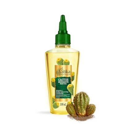 Vatika Afro Naturals Cactus Hair Oil - 100ml | Hair Care Essential Oil | For Healthy Scalp Maintenance & Deep Conditioning