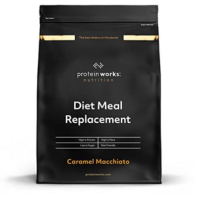 THE PROTEIN WORKS Sostituto Del Pasto Dietetico, Supporta la Perdita di Peso, Sazietà di Lunga Durata, Alto Contenuto di Proteine, 28 Servings, Macchiato Al Caramello, 2 kg