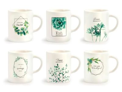 H&h set 6 tazze caff porcellana botanic senza piatto cc90