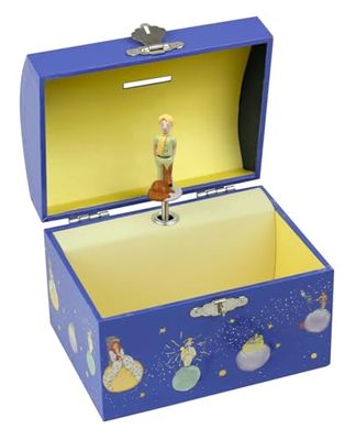 Trousselier T83230 - De kleine prins Saint Exupery - hangslot spaarpot & muziekjuwelendoos - Ideaal kindercadeau - muziek 4 seizoenen De lente van Vivaldi - kleur blauw