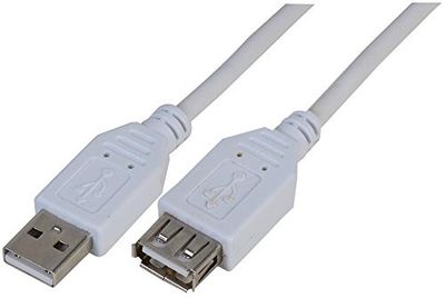 Pro Signal PSG91455 Lead, USB2.0 A Mannelijk naar A Vrouwelijk, Wit, 0,25 m