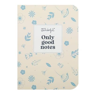 Mr. Wonderful - Libreta A6 - Only good notes - Libreta personalizada - Libreta de 160 páginas - Libreta con exterior cubierto en pana