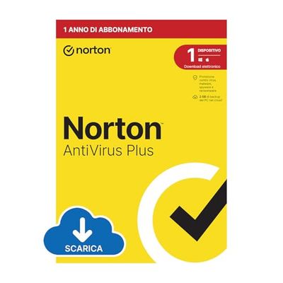 Norton Antivirus Plus 2025, 1 Dispositivo, Licenza di 1 Anno, Pc o Mac