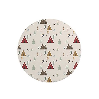 Questo Casa, Round Digital Printed Mouse Pad, Non-Slip Base, for Office and Home, Diameter:22cm