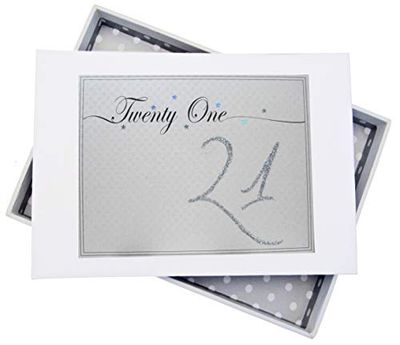 White Cotton Cards LLN21T Mini "Twenty One Holographic, Sparkly" 21st Birthday Photo Album