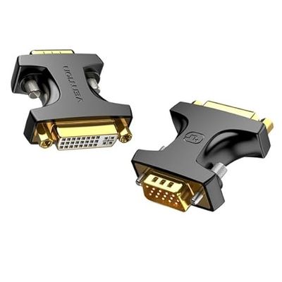 Adaptador - conexión VGA Macho a DVI Hembra, Color Negro, Ideal para Dispositivos de Video, sin alimentación Externa, fácil instalación.