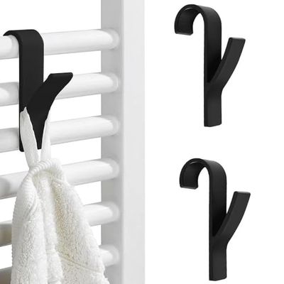 PARENCE.- Set of 2 Storage Hooks - Radiator, Towel Rack - 2 Pieces, Bathroom, Kitchen, Home - 9,5x6x2,5cm