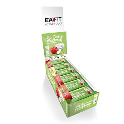 Barres protéinées EAFIT | Proteine barre, Fitness, musculation| Nutrition sportive saine pour prise de muscle | Faible en sucre | 15g de protéines | Pomme/yaourt | 24 barres de 46g | Marque Française