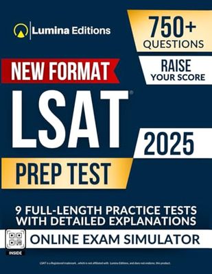 LSAT Prep Test: Up-to-Date Study Guide to Achieve Your Best LSAT Score | 9 Full-Length Practice Tests and Online Exam Simulator with Detailed Explanations