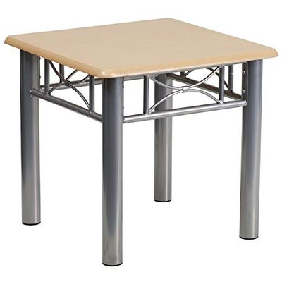 Flash Furniture Mesa auxiliar laminada com armação de aço, natural, conjunto de 1, 332 unidades