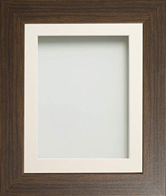Frame Company Watson Brown Picture Photo Frame fitted with Perspex, 8x6 inch with Ivory Mount for image size 6x4 inch