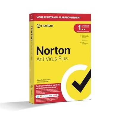 Norton Antivirus Plus 2024, antivirussoftware, internetbeveiliging, 1 Apparaat, 1 Jaar abonnement met automatische verlenging, PC of Mac