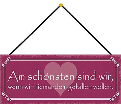 Schatzmix Plaque Murale en tôle avec Cordon Multicolore 27 x 10 cm