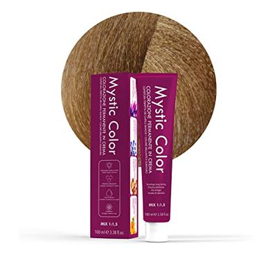 Mystic Color, Coloration Cheveux, Formule Enrichie en Huile d'Argan et Calendula, Crème Colorante Permanente Longue Durée, Blond Tabac Clair 8.8, 100 ml