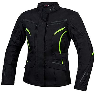 REBELHORN Hiker III Lady Giacca da moto per donna Materiali durevoli Membrana Reissa Protezioni per gomiti e spalle Tasche di ventilazione Elementi riflettenti