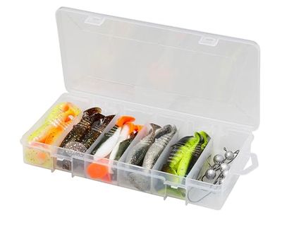 Savage Gear Cannibal Shad Kit - Confezione da 6 di efficaci shad in più colori con teste Jig - Ideale per i pescatori che mirano al pesce persico e al luccio in acqua dolce e salata Assortito