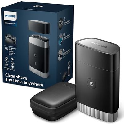 Philips Portable Shaver, On-The-Go Wet and Dry Electric Shaver, ComfortCut Blade System, 3D Floating Heads, Compact Design, Powerful Battery, Model PQ888/06