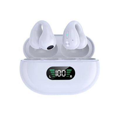 PRENDELUZ Auriculares Blancos conducción ósea, oído Abierto, Bluetooth