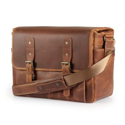 MegaGear MG2074, Bolso de Mensajero Unisex, Marrón, L