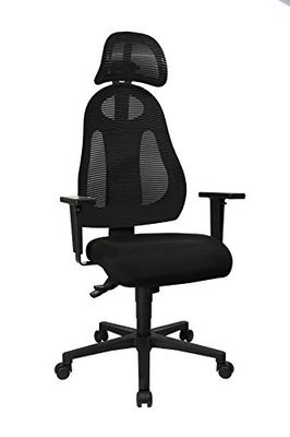 TOPSTAR Free Art - Silla de Oficina (Incluye reposabrazos y reposacabezas Regulables), Color Negro