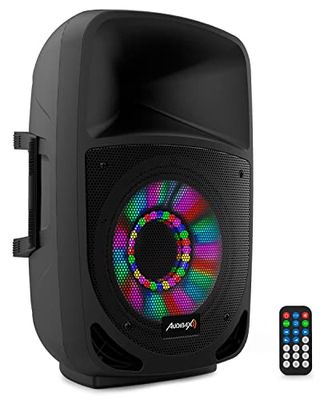 Audibax Vegas 8 - Altoparlante Bluetooth professionale da 8" - Potenza 150W - Altoparlante Amplificato - Connessione USB/SD - Telecomando Incluso - Altoparlante Bluetooth - Motore da 1" - LED