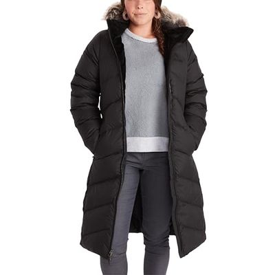 Marmot Femme Wm's Montreaux Coat, Veste légère en duvet isolée, facteur de gonflement de 700, Manteau d'extérieur, Anorak déperlant, coupe-vent, Black, L