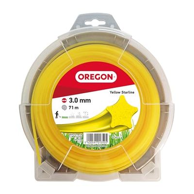 Oregon Hilo para Desbrozadora y Cortacésped, Hilo de Corte Color Amarillo, Cinco Filos en Estrella, Nylon Calidad Premium, Compatible con Todas las Desbrozadoras Estándar, 3mm-71m (‎69-460-Y)