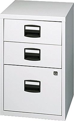 Bisley Home Armario Auxiliar PFA, 2 Universal cajones, 1 cajón, HR de Metal, 645 Luz Gris, 40 x 41.3 x 67.2 cm