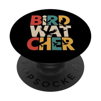 Retro Sunset Birding Birdwatcher Amante de aves PopSockets PopGrip Adhesivo