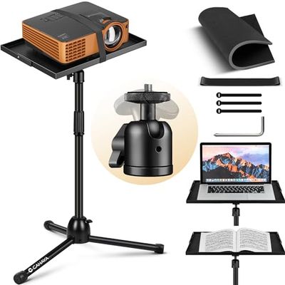 CAHAYA Projectorstandaard, universeel met 360° rotatie, kantelbaar, 90 cm tot 130 cm, in hoogte verstelbaar voor vele apparaten, Moldel CY00377-1