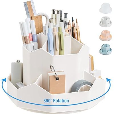 BXIHUR Pen holder for desk,desk organizer,white pen holder