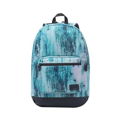 TOTTO - Mochila para Ordenador Portátil de 14 Pulgadas, Modelo Tocax, 2 Compartimentos, Bolsillo con Organizador y Porta Móvil, Bolsillo Botella, Espaldar Ergonómico, Estampado Marbley Azul