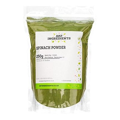 JustIngredients Essential Espinacas en Polvo - 5 Paquetes de 250 gr - Total: 1250 gr