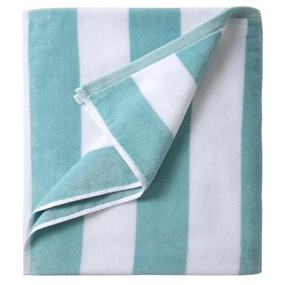 LULUHOME Serviette de Plage surdimensionnée en Peluche – Coton Moelleux 91,4 x 177,8 cm – Serviette de Piscine à Rayures Bleues mystiques – Grande Serviette de Piscine d'été