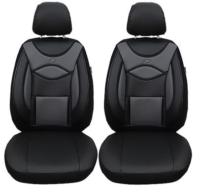 BREMER SITZBEZÜGE Custom Car Faux Leather Protective Covers Compatible with Kia Sportage 4 QL Driver & Passenger from 2015-2021 / Textile Leather Protective Cover Set, Car Seat Covers, Pack of 2, in