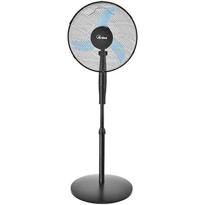 Ardes AR5EA41PB Easy 41PB PLUS Staande ventilator, rond, 3 vleugels, 40 cm, hoogte 130 cm, 3 snelheden, Premium Total Black