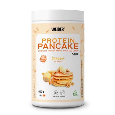 Weider Protein Pancake Mix. Tortitas De Harina De Avena Integral, Enriquecidas Con Proteinas. Sabor Banana -, Blanco, Plátano, Vanilla, 600 Gramo