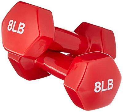 Amazon Basics Cordões de vinil, 16 livras, 2 unidades x 8 lâminas cada, 3,6 kg, vermelho