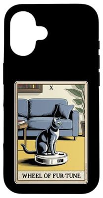Wheel Of Fur-Tune Tarot Card Cat Robot Vacuum Cleaner Cat Case for iPhone 16
