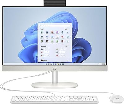 HP PC All-in-One, display FHD 23,8", Intel Core i5-1335U, RAM DDR4, SSD da 512 GB, scheda grafica Intel Iris X, Windows 11 Home, QWERTZ, bianco