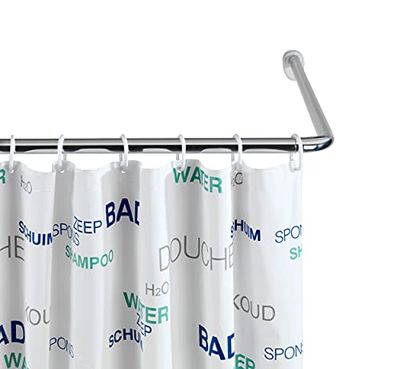 WENKO Barre d'angle Universelle Extra-épaisse Chrome Ø 2,5 cm, Adaptable en Forme et en Longueur Chromé