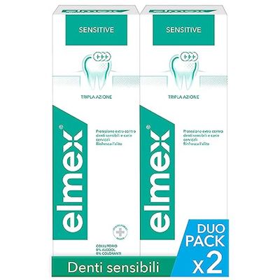 Título: elmex Collutorio Sensitive I 2 Confezioni da 400ml I Protezione Extra dai Denti Sensibili e dalla Carie Radicolare I Con Fluoruro Amminico | con Tripla Azione | Rinfresca l´alito | 0% Alcohol
