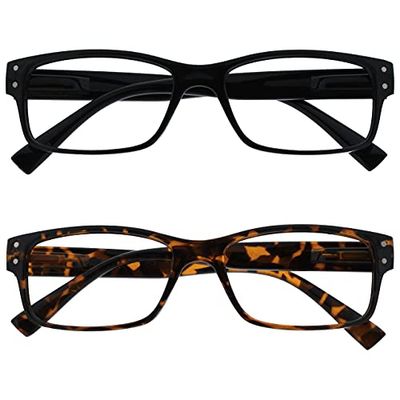 Uv Reader Nero E Marrone Tartaruga Occhiali Da Lettura Valore 2 Pacco Uomo Donna Uvr2Pk011_012 +2,00 - 70 Gr