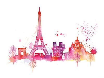 Sommar Thornton Paris skyline duk, flerfärgad, 60 x 80 cm
