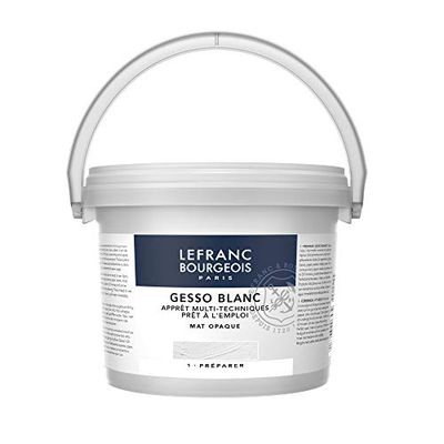 Lefranc & Bourgeois - gesso, aditivo para acrílico, preparador de superfície mate opaco, 2,5 l, branco