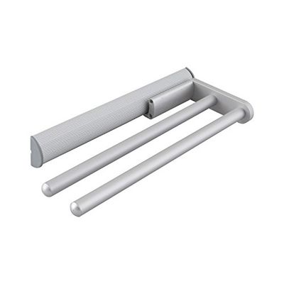 OBF 042247 Grimme Eris-Portasciugamani estensibile a 2 bracci, per la cucina, ET 465 mm, in alluminio anodizzato naturale, Länge 443 mm
