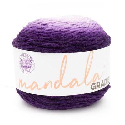 Lion Brand Yarn Mandala Gradient, Multicolor Yarn for Knitting, Crochet and Crafting, Purple, 1 Pack