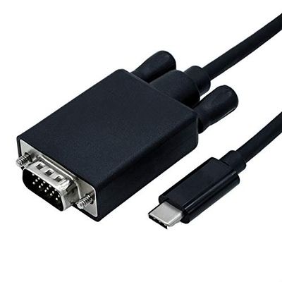 ROLINE USB C naar VGA-adapterkabel I Full HD 1080p resolutie 60 Hz I zwart, 3m